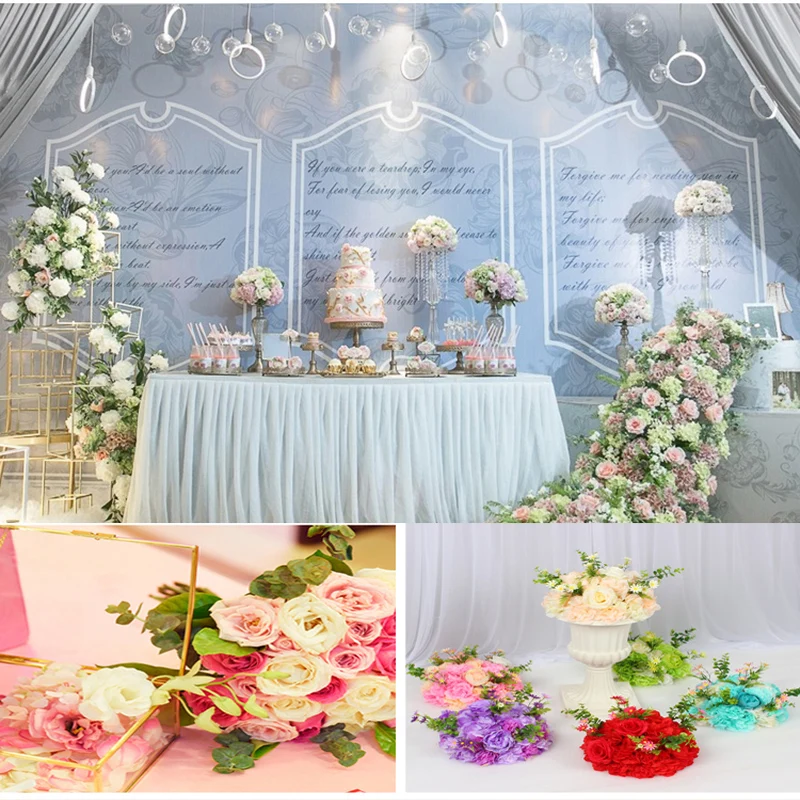 Новинка украшения для свадебного стола сделай сам искусственный цветок шар фон