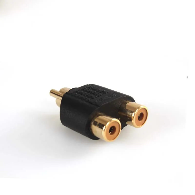 Позолоченный сплиттер 1 2RCA для аудио звука видео AV RCA Y адаптер Моно Стерео никель