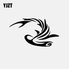 YJZT 14,4 см * 8,2 см автомобильные наклейки, наклейки, виниловые декоративные искусства черногосеребряного цвета в виде головы молотковой Головы Акулы