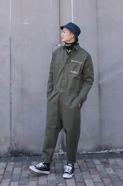 Популярный мужской ретро комбинезон на молнии с карманами повседневный брюки