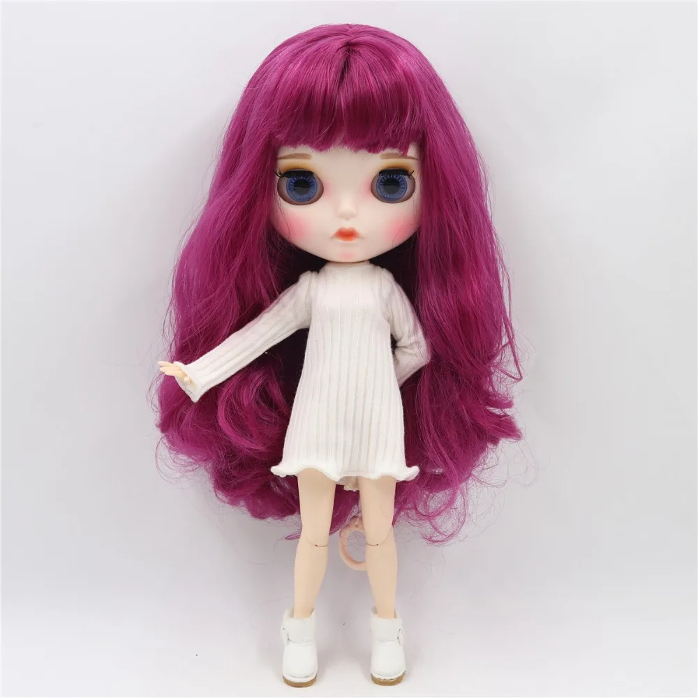Ледяная кукла DBS Blyth 1/6 bjd белая кожа сужение тела фиолетовые волосы новое матовое