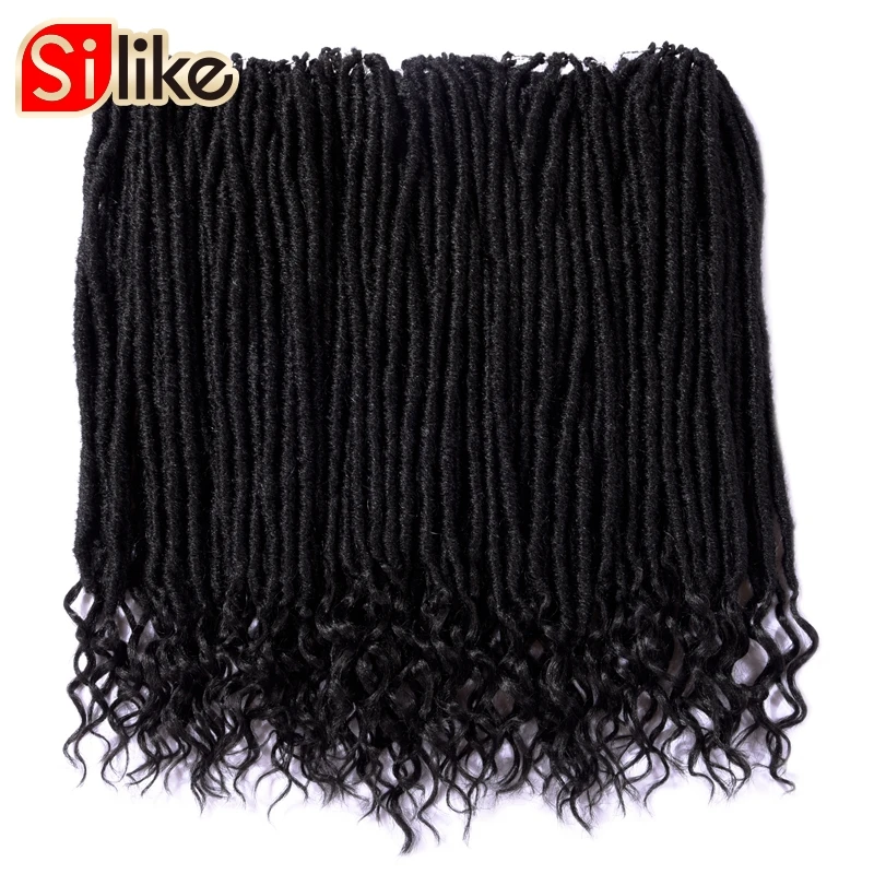 Silike Goddess искусственные локоны в стиле Crochet косички 14 18 дюймов мягкие натуральные предварительно петлевые синтетические косички для наращивания волос 24 стойки/упаковка