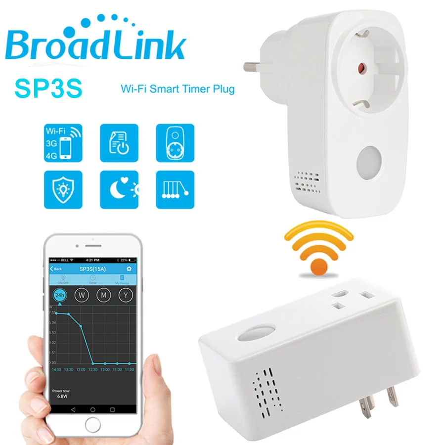 Оригинальный Broadlink SP3S Wi Fi разъем энергетический монитор умный беспроводной пульт