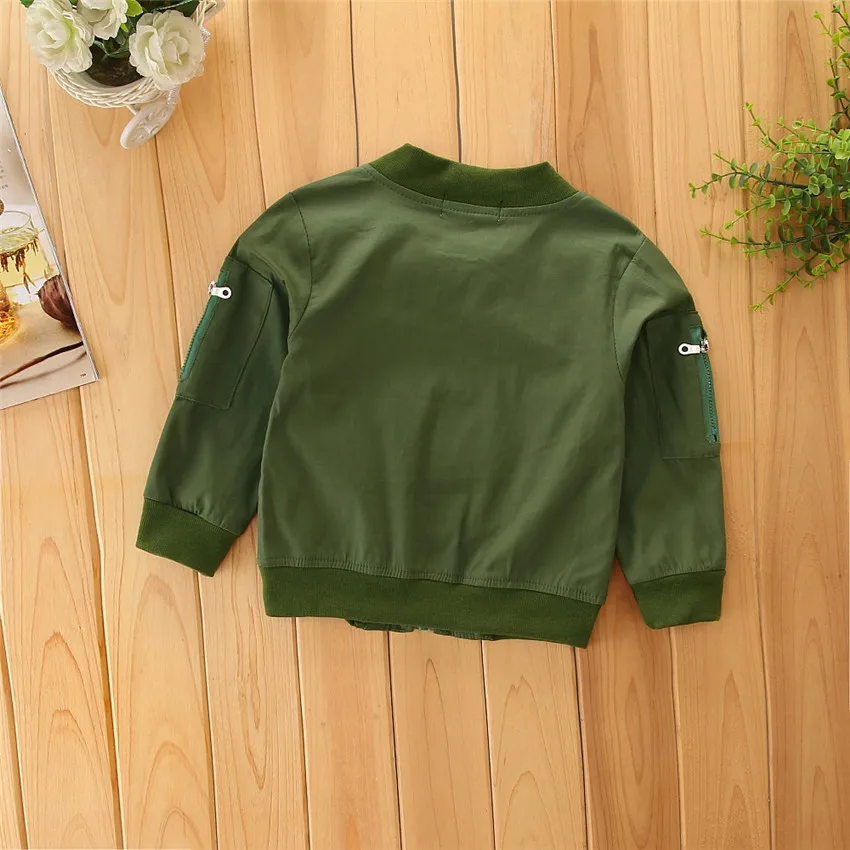 2019 Embroidered Baseball Suit Army Green Children's Wear Women's Short Jacket Printed | Детская одежда и обувь
