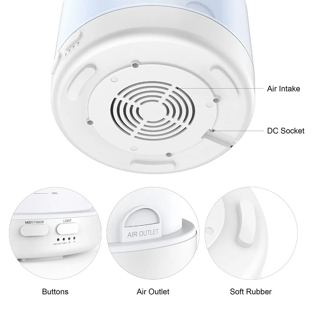 500ml remote control ultrasonic air aroma humidifier aromatherapy essential oil diffuser with 7 color LED lights home | Бытовая техника