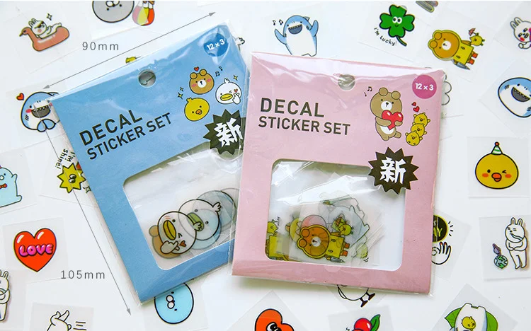 

Creative cartoon bear PVC sticker set Planner Journal DIY Scrapbook Diary Phone Decoration Notebook Ablums Decorative