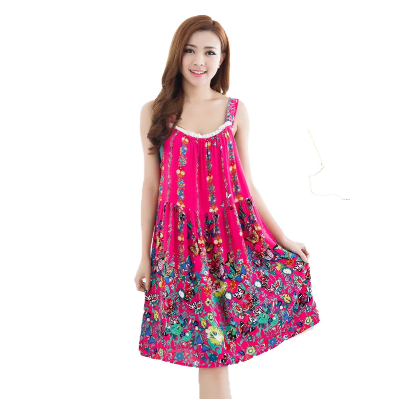 

Womens nightgowns new cotton silk nightwear summer dress casual loose nightdress female night shirt women sleepwear sleepshirt