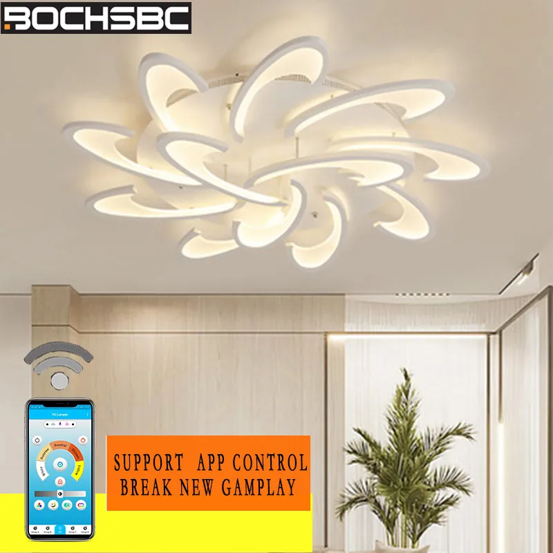 

BOCHSBC Acrylic Lampshade Ceiling Lamp Modern LED Lamp Lighting Fixtures for Living Room Bedroom Dining RoomArt Deco Lampara