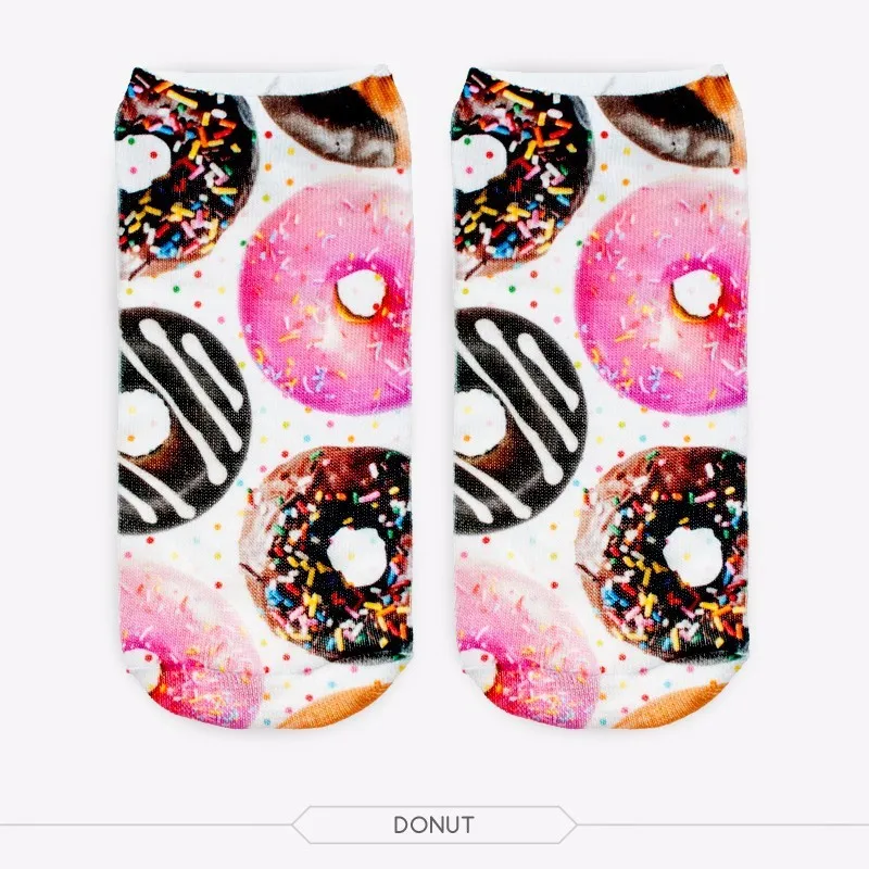Носки женщин ponybucks кофе 3D печатных Meias Calcetines Mujer Femme Изящные ботильоны Harajuku короткие носки