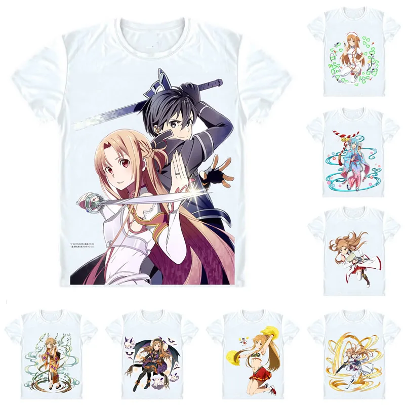 Обувь для вечеринки в Стиле косплей Sword Art Online футболки САО короткий рукав рубашки