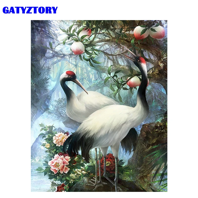 GATYZTORY DIY картина краном по номерам животных современная для настенного искусства