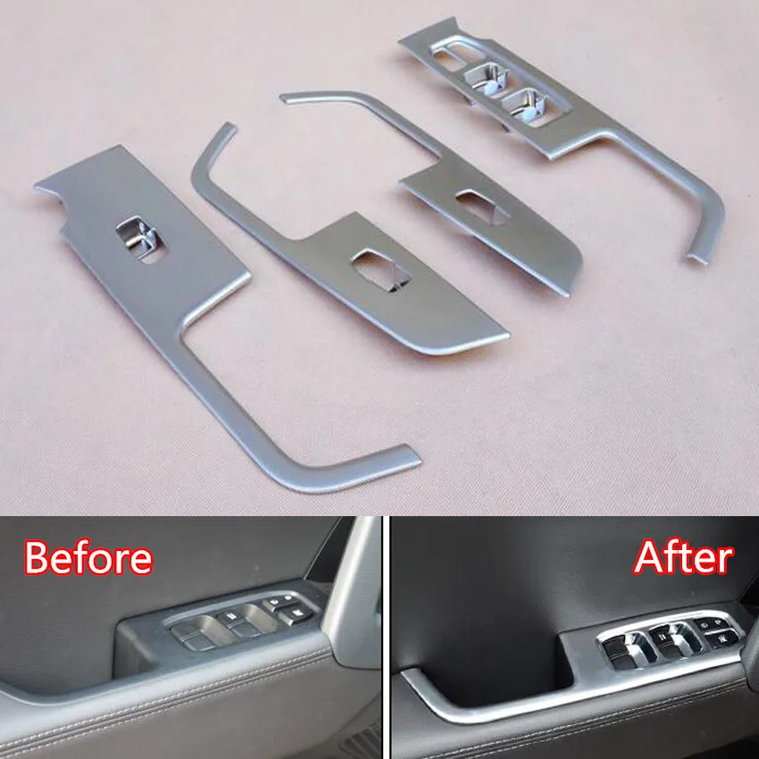 

YAQUICKA 4Pcs/set Auto Car Interior Door Armrest Window Lift Switch Panel Cover Trim Sticker Fit For Hyundai IX25 2015 2016 2017