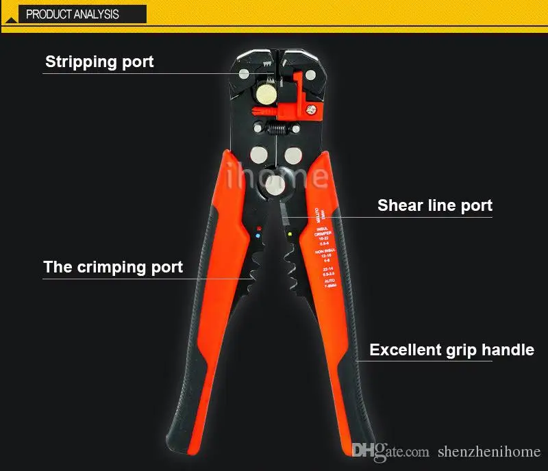 High Quality Multifunctional Automatic Cable Wire Stripper Plier Self Adjusting Crimper Terminal Tool Cutting Crimping Stripping |