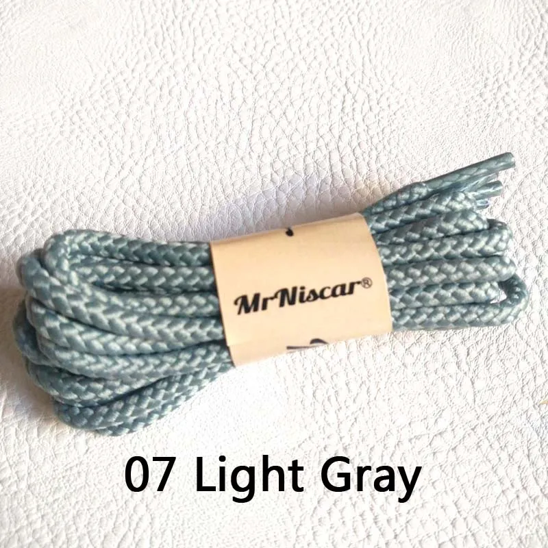 07 Light Gray Mr. Niscar 2 пары полиэфирные круглые шнурки для пеших прогулок кемпинговые шнурки для коньков модная рабочая обувь шнурки для обуви - Цвет: 07 Light Gray