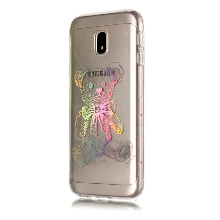 Laser S Bear Чехол для Samsung Galaxy J3, J5, J7 года S9 S8 S7 S6 край S4 S3 A8 плюс A320 лазерный блестящий чехол Мягкий силиконовый чехол для телефона с P01Z - Цвет: Laser S Bear