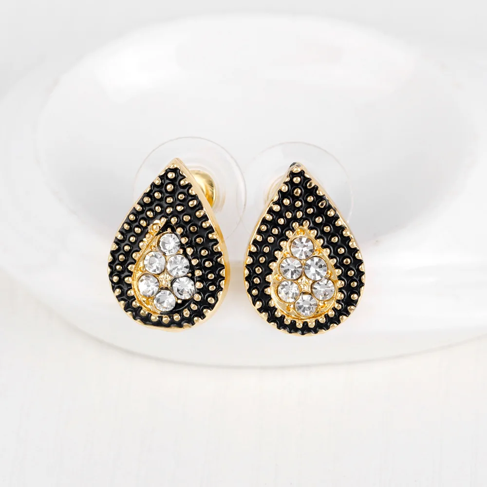 Нильсен Изысканный сплава капли воды Кристалл серьги четыре комплекта модные