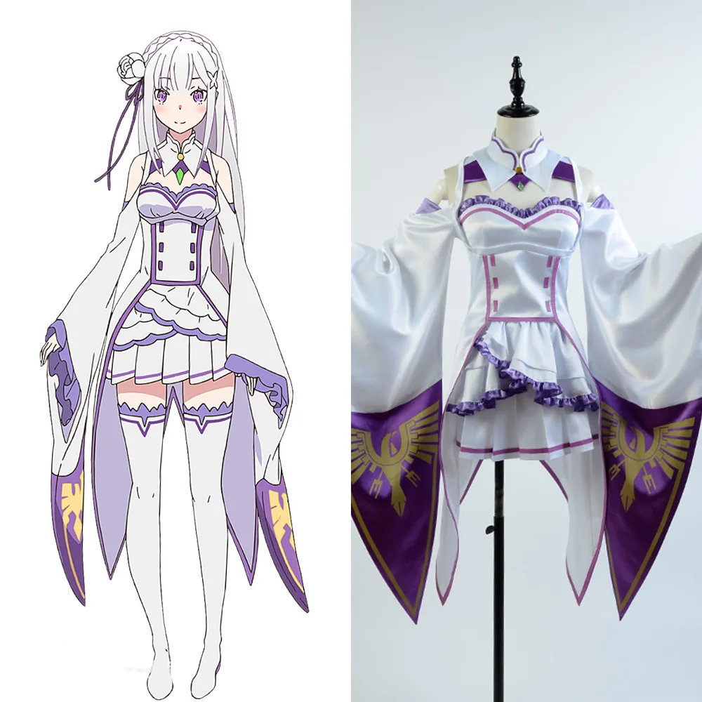 Эмилия Косплей Re zero Kara Hajimeru Isekai Seikatsu Life In a Different World From Zero Fairy Magician полный