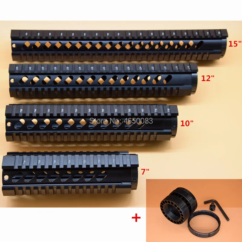 Охотничий Тактический Страйкбол AR-15 M4 Handguard Carbine 7 10 12 15 дюймов поплавок Quad Rail Пикатинни Монтажная винтовка аксессуары