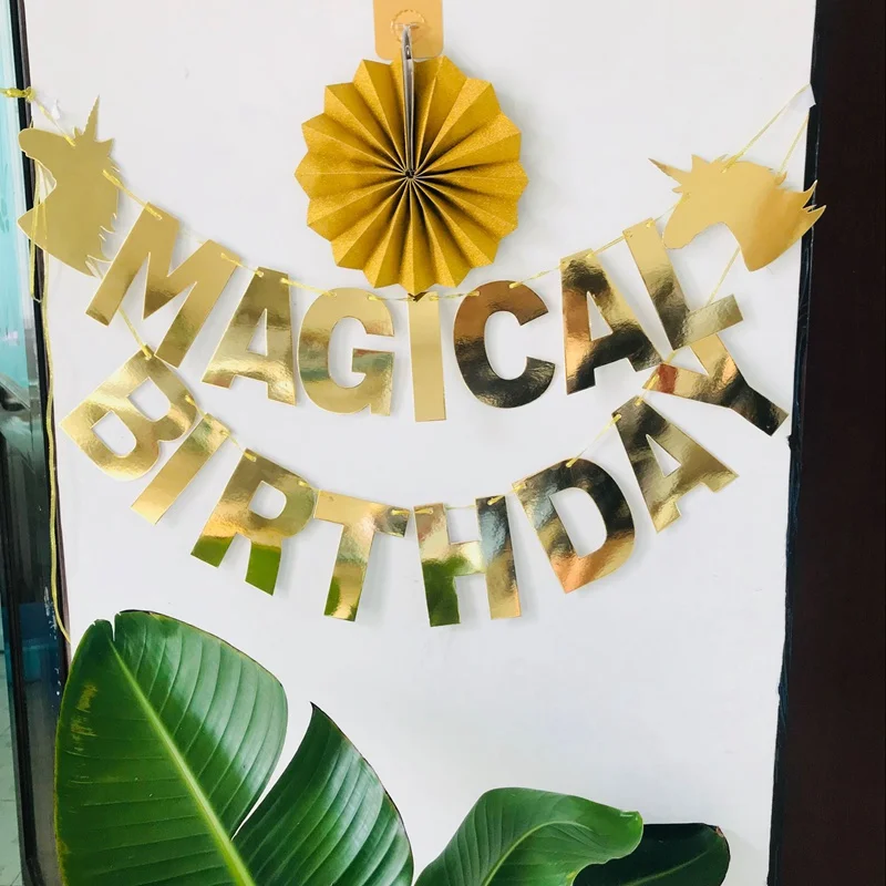 Серебряное зеркало волшебное для дня рождения единорог баннеры детского душа