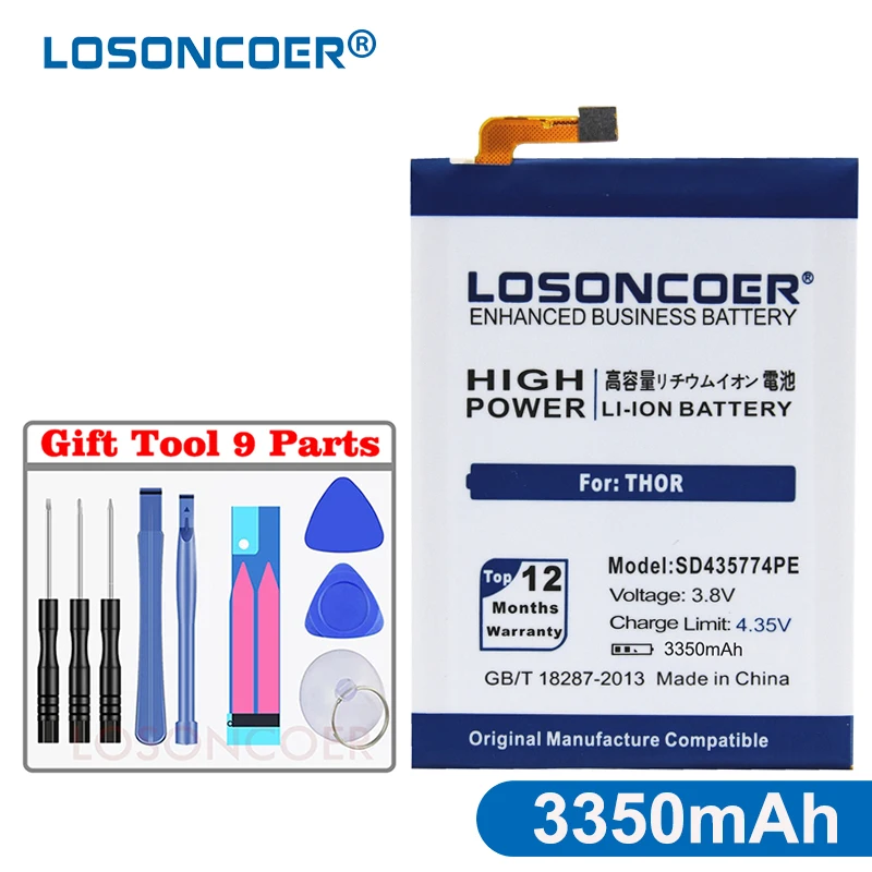 Топ LOSONCOER 3350mAh SD435774PE батарея для Vernee Thor батареи мобильного телефона + Подарочные