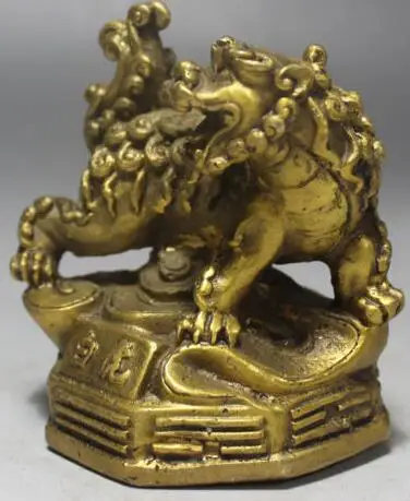 free shipping 9CM Chinese Fengshui Folk Bronze Zodiac Year Animal Tiger Statue Sculpture | Дом и сад