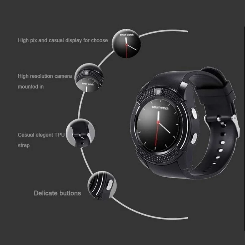 Stepfly SM08 Смарт-часы 1,22 дюймов полный круглый дисплей 2G один nano sim bluetooth Смарт-часы