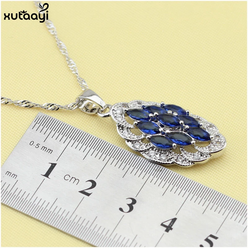 Комплект из колье серёг и кольца серебряного цвета | Украшения аксессуары