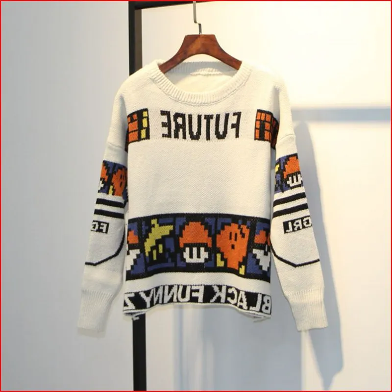 2017 Осень Зима S-2XL негабаритных женщин корейские свитера свободные О-образным