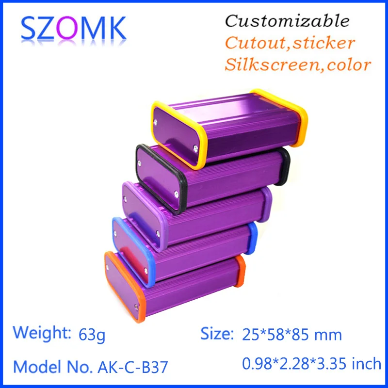 

4 pcs, 25*58*85mm aluminum power supply extrusion case szomk electronics enclosure project box diy control distribution box