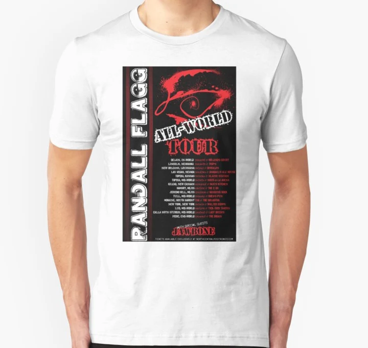 Мужская футболка с коротким рукавом Randall Flagg World Tour 80s MetalRock стильная унисекс