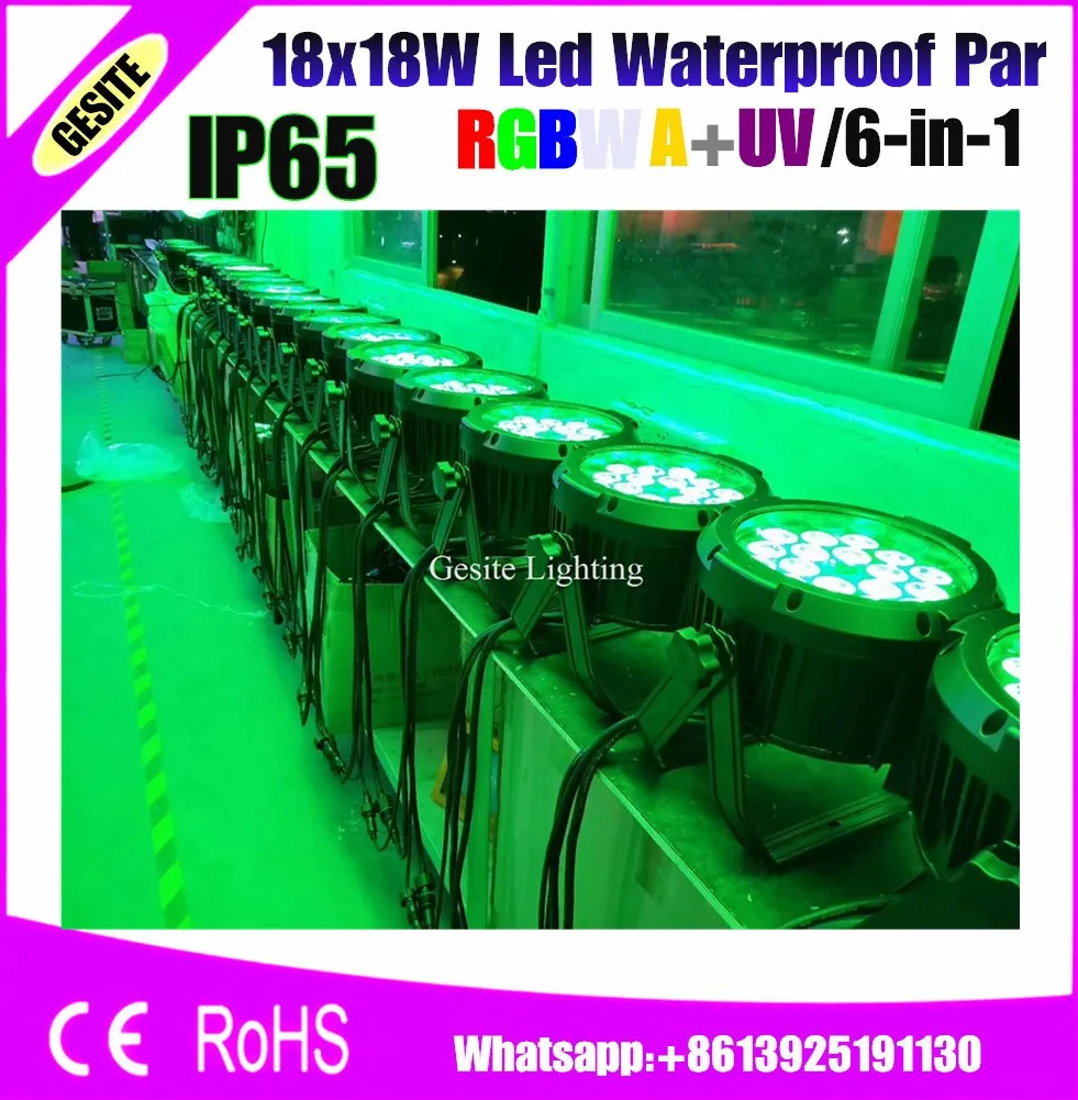 18x18 Вт Водонепроницаемая светодиодная Миниатюрная лампа RGBWA UV 6 в 1|rgbwa uv 6in1|led par