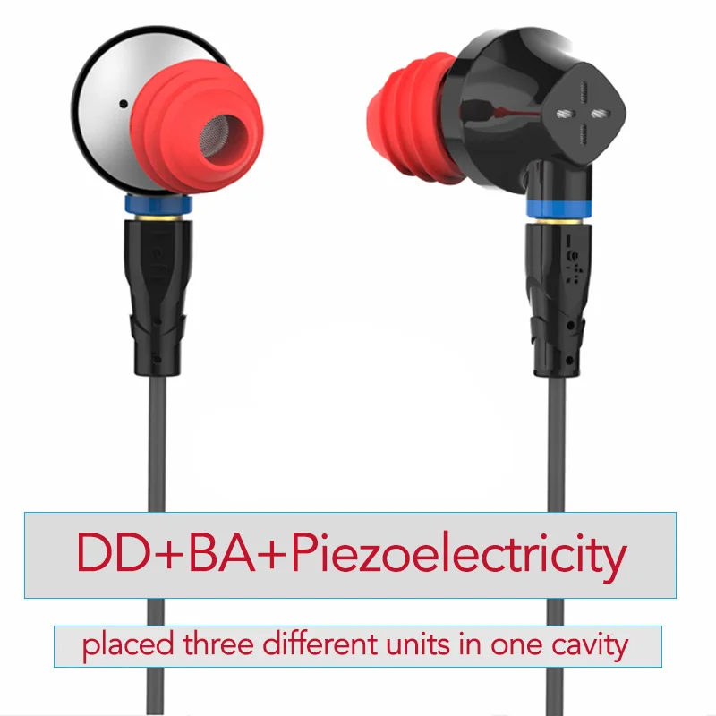 black SENFER DT6 1BA+ 1DD гибридные наушники в ухо HIFI DJ бег спортивные наушники с микрофоном съемный MMCX кабель - Цвет: black