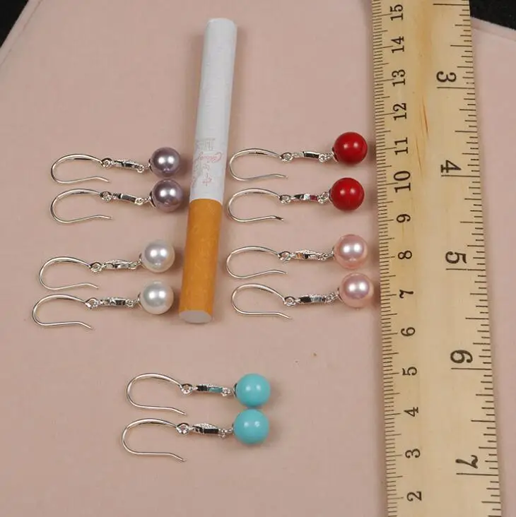 Серьги из циркония 8 мм с натуральной Медузой | Украшения и аксессуары