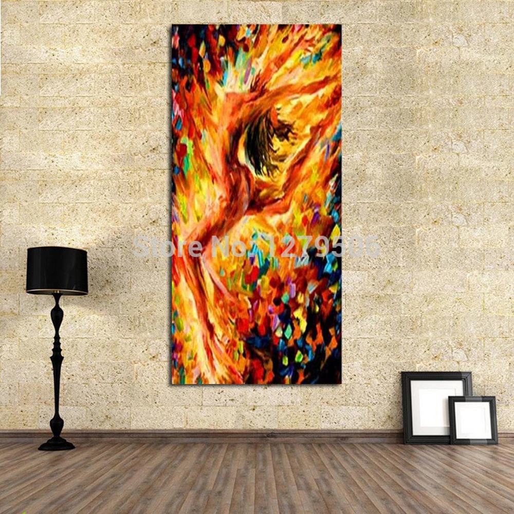 

High Quality handpainted Nude Canvas oil Painting Quardro Wall Art Knife Oil Painting Dancing oil painting On Canvas Home Decor