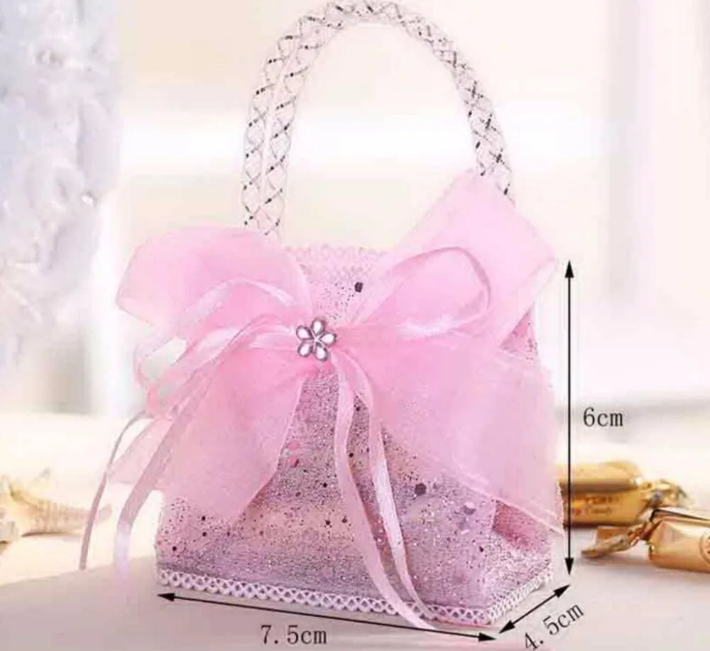 Сумка из нетканого материала синего/розового цвета с бантом 60 шт.|handbags with bows|handbag