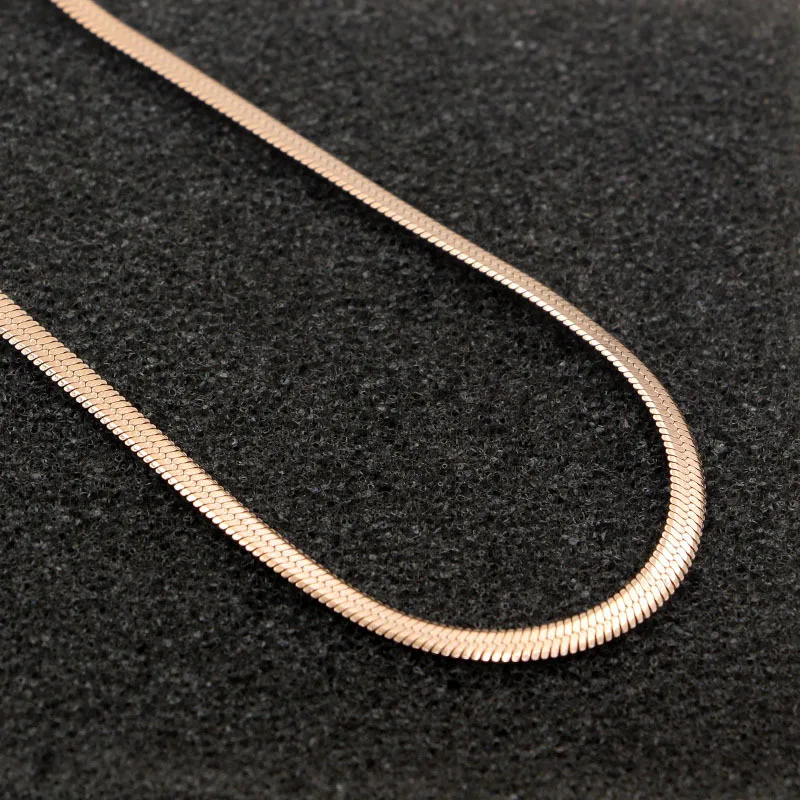 Women's Anti-allergic Rose Gold Anklet - Fashionable Simple Flat Snake Bone Chain, made with Titanium Steel image 5