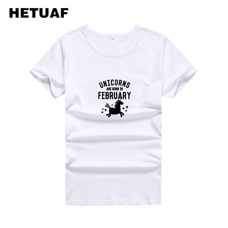 Женские футболки с рисунком HETUAF Забавные единорогом Ulzzang 2018 | Женская одежда