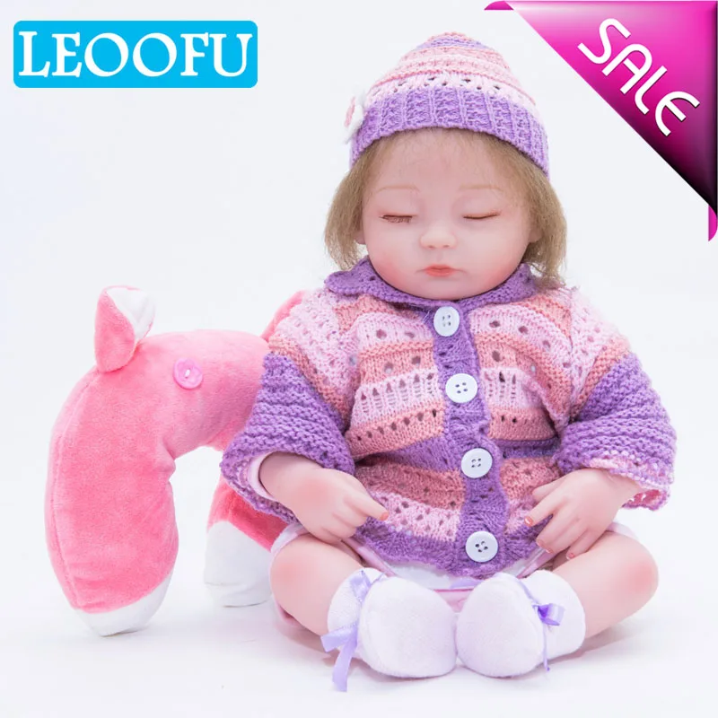LEOOFU 45 см 18 дюймов силикона reborn baby doll игрушки принцесса для малышей как bebe девочек