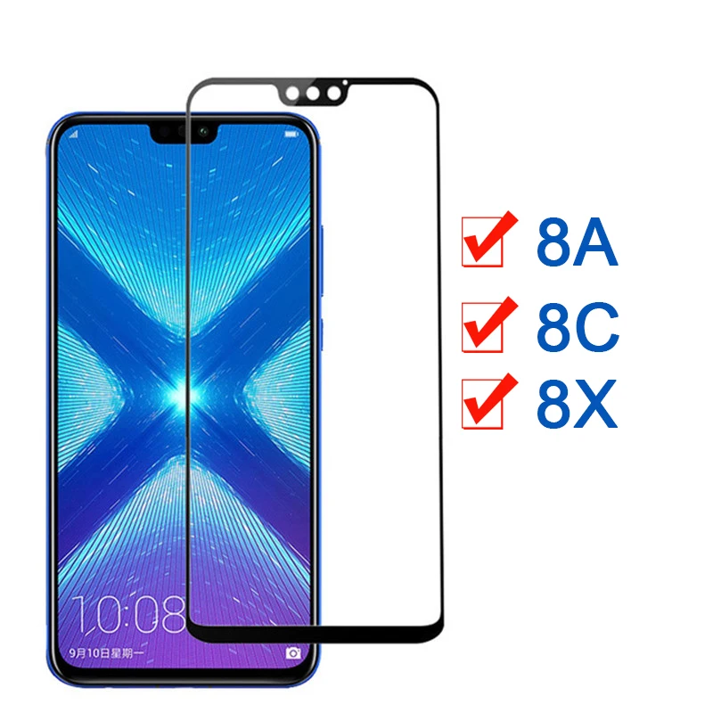 2 шт закаленное стекло на Honor 8x 8c 8a защитный чехол для экрана Huawei Onor 8 A X C Honor8x Honor8