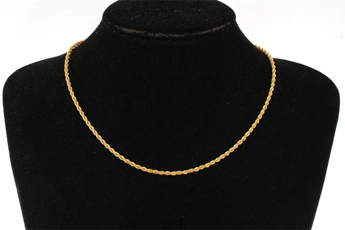 Женское Ожерелье с тонким плетением золотистого и золотого цвета 45 см 18