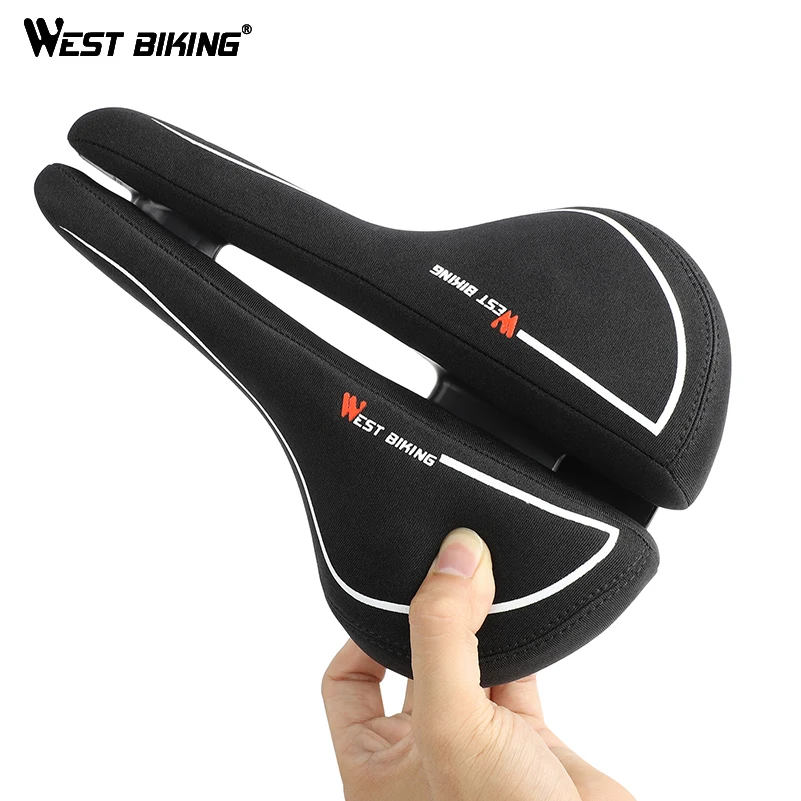 WEST BIKING MTB велосипедное седло с задним фонарем силиконовое гелевое мягкое удобное