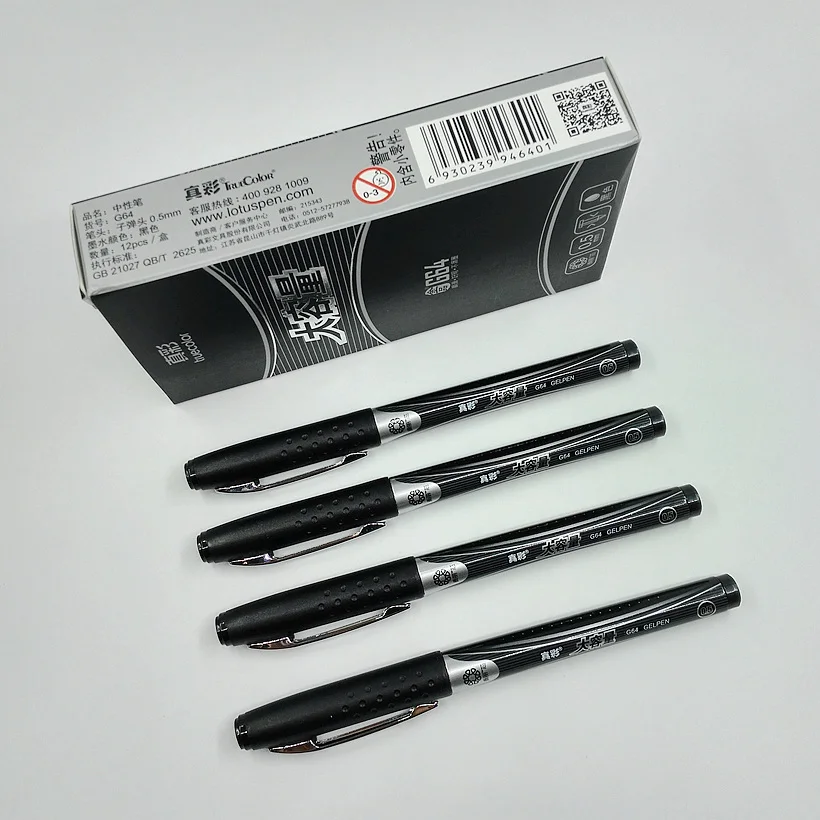 

TrueColor Large Capacity Neutral Ink 0.5mm Black Office Gel Pens For Writing Korean School Stationery G64