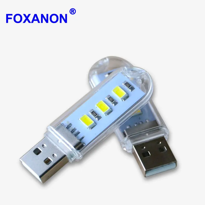 Светодиодная Ночная лампа Foxanon миниатюрный светильник с питанием от USB для чтения