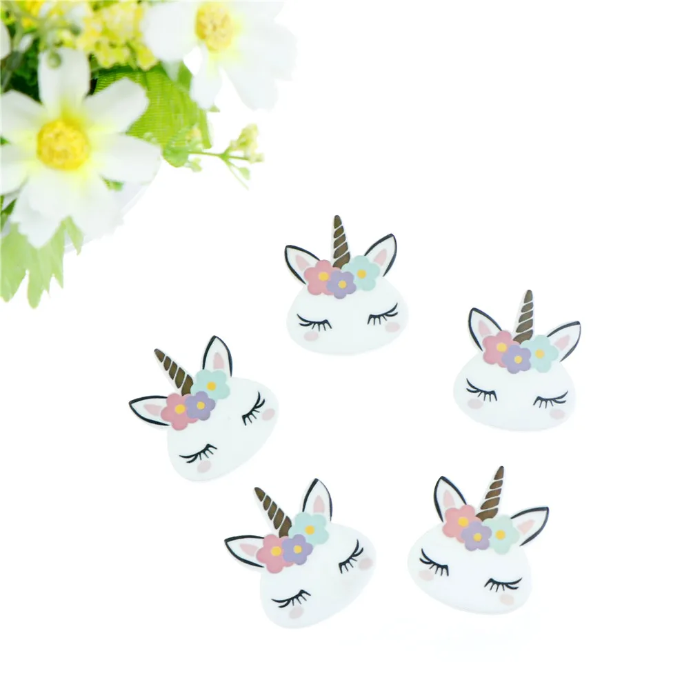 5PCS unicorn resin cabochons accessories hotsaled planar wholesale | Дом и сад