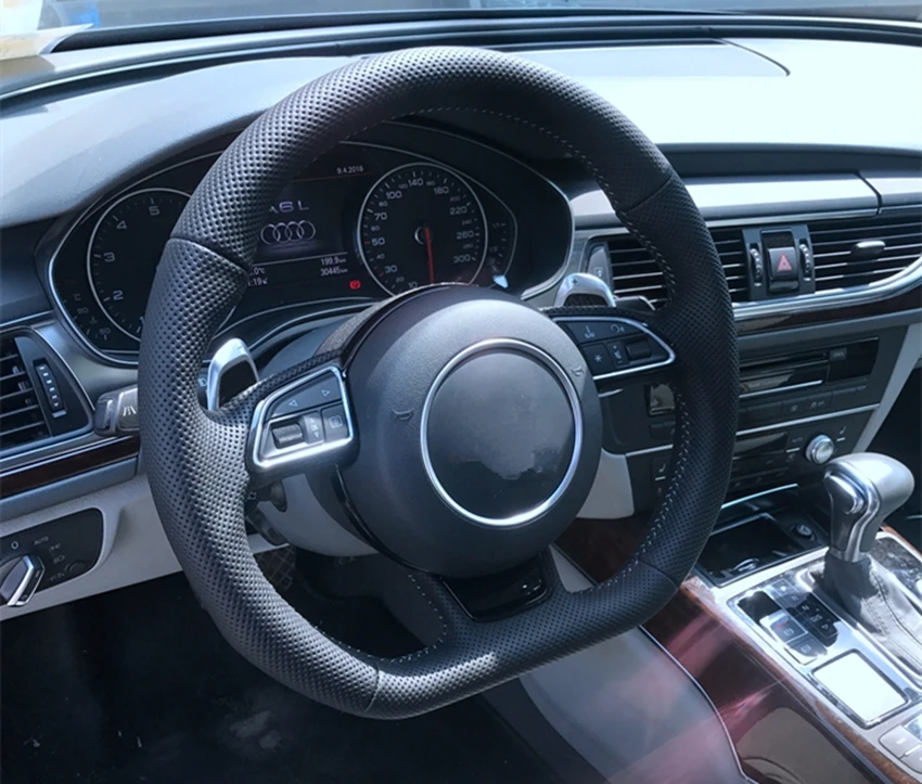 Для Audi A3 A4 A5 A6 A7 Q3 Q5 Q7 полностью ПЕРФОРИРОВАННОЕ рулевое колесо с плоским дном