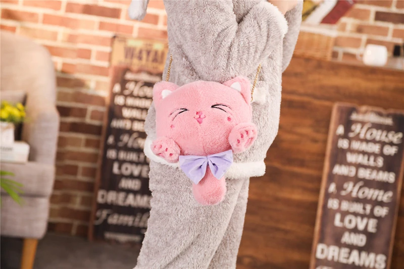 Kawaii плюшевый Кот Рюкзак Сумка через плечо 4 цвета плюшевая игрушка Кот дети маленькие девочки Подарочный Кошелек для монет детская игрушка