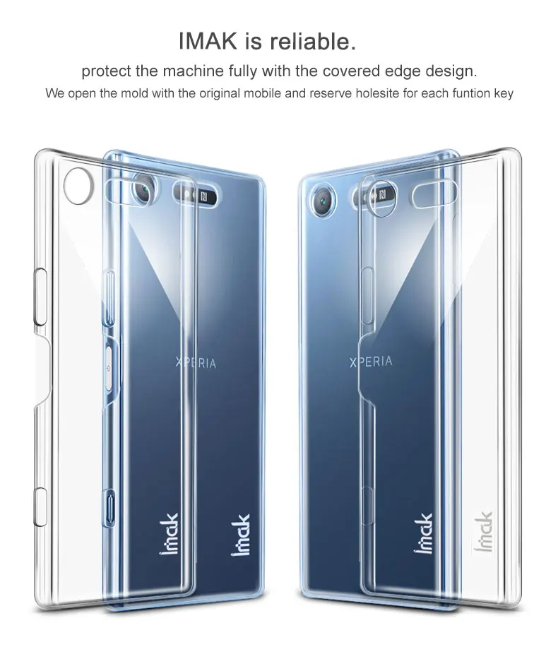 Для Sony Xperia XZ1 компактный корпус 4." Imak Жесткий Пластик Телефонные Чехлы прозрачный Защитная крышка кристалл телефон оболочки