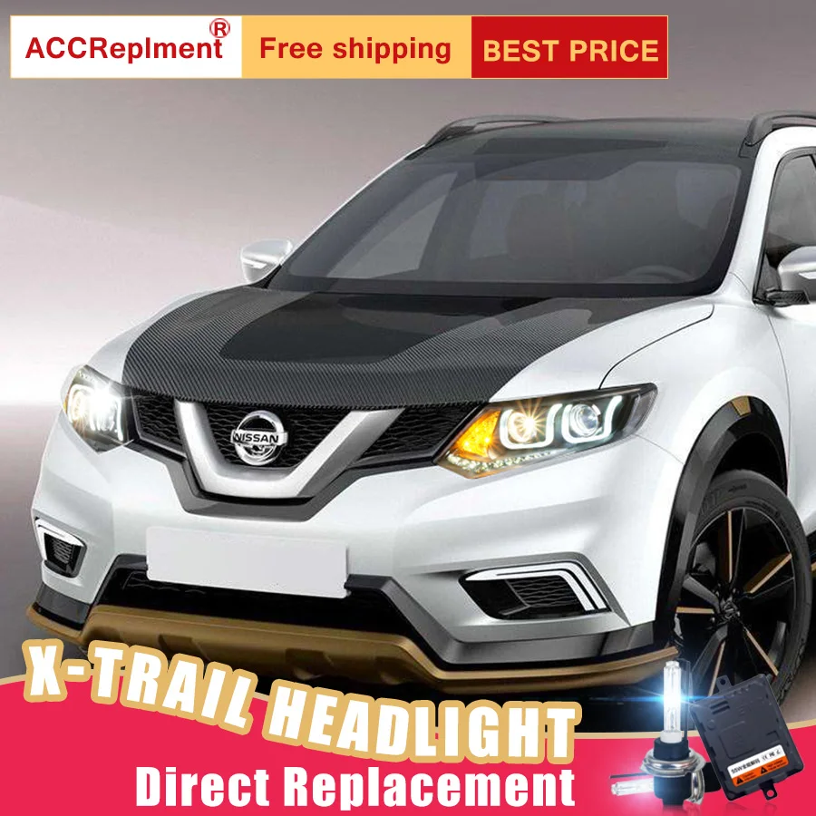 2 шт. светодиодный фары для Nissan X-Trail- светодиодный автомобильный фонарь ангельские глазки ксенон HID комплект Противотуманные фары светодиодный дневные ходовые огни