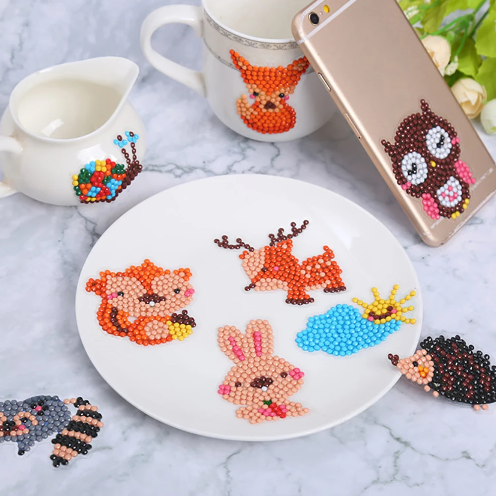 10 шт. лесных животных Смола Стразы DIY алмазная живопись телефонные наклейки для