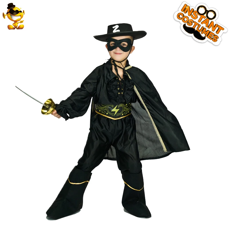 DSPLAY модный крутой костюм для мальчиков красивый черный комбинезон с накидкой на